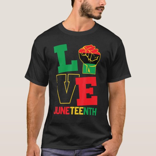T-shirt Amour Juneteeth Fierté Histoire noire Fière Afro A (Devant)