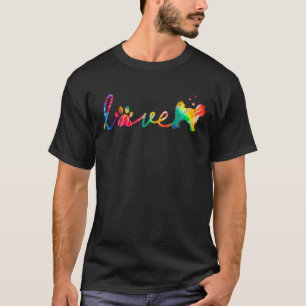 T-shirt Amour Maltese Tie Dye Paw Maman Papa
