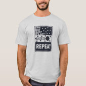 T-shirt Amour manger dormir jouer basket-ball répéter (Devant)