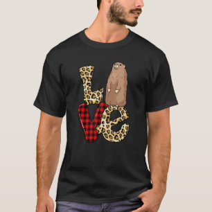 T-shirt Amour Marmotte Léopard Coeur Joyeux Jour W