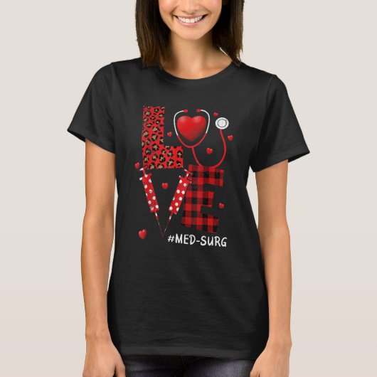T-shirt amour Med Surg Infirmière stéthoscope Saint Valent (Devant)