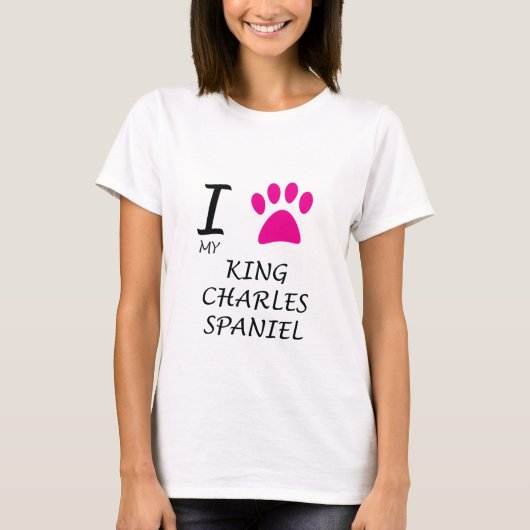 T-shirt Amour Mon Roi Charles Badge Spaniel (Devant)
