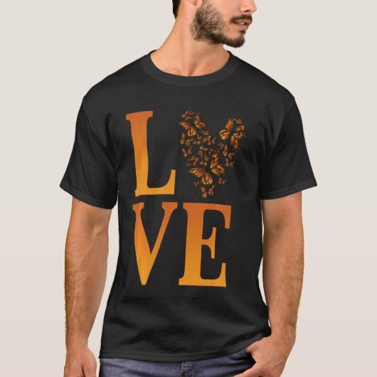 T-shirt Amour Monarque Papillons Lover (Devant)