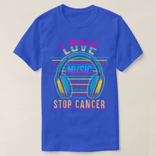 T-shirt Amour Musique Stop Cancer St Jude Cancer du sein A (Design devant)
