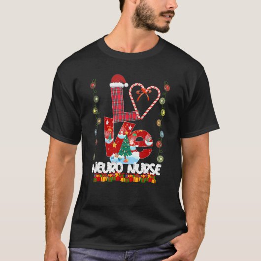 T-shirt Amour Neuro Nurse Santa Hat Candy Xmas Pajama (Devant)