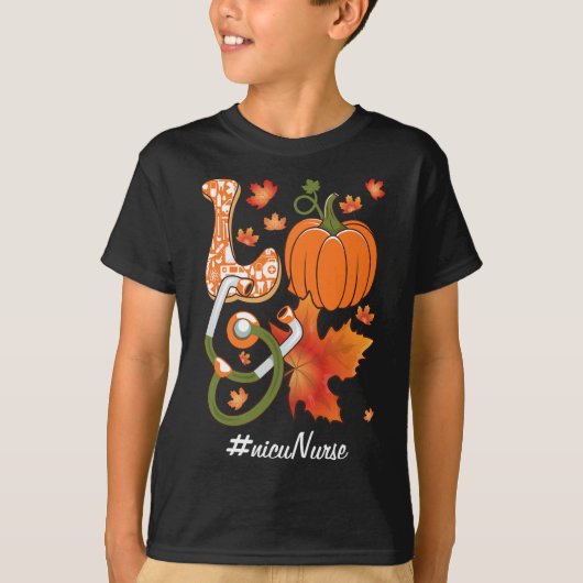 T-shirt Amour NICU Infirmière Néonatal Automne Automne Cit (Devant)