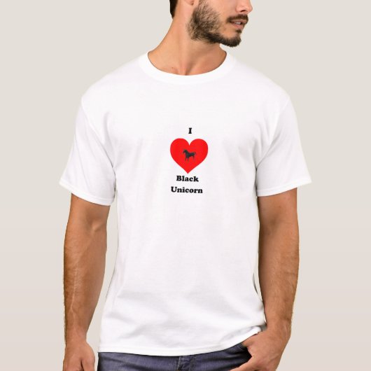 T-shirt Amour noir de licorne (Devant)