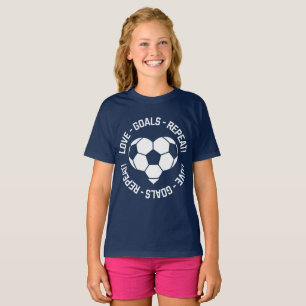 T-shirt Amour Objectifs Répéter Football Cœur
