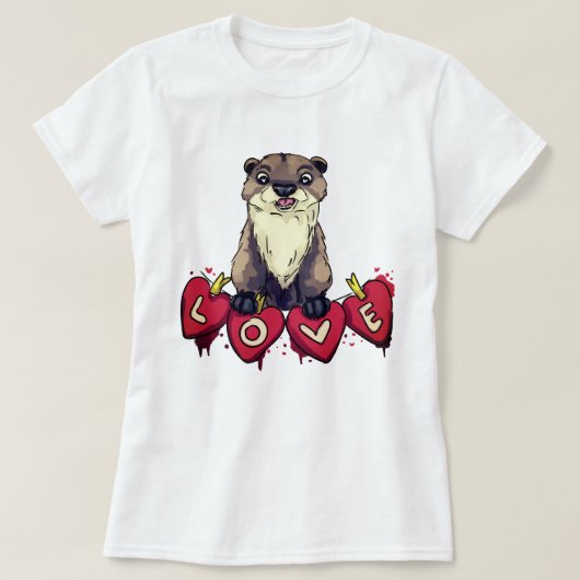 T-shirt Amour Otter (Design devant)