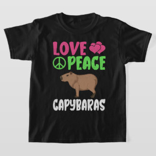 T-shirt Amour Paix Capybaras Animaux Mignons Amoureux de C