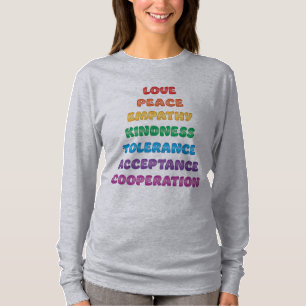 T-shirt Amour, paix...Manches longues