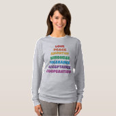 T-shirt Amour, paix...Manches longues (Devant entier)