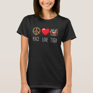 T-shirt Amour Paix Tigre du Bengale Peinture Safari Africa