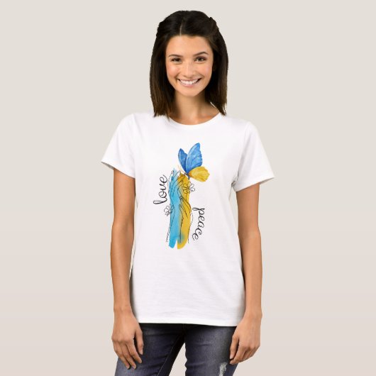 T-shirt Amour, Paix Ukraine, (Devant entier)