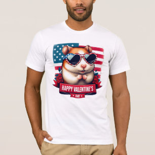 T-shirt Amour patriotique : L'adorable Hamster Saint Valen