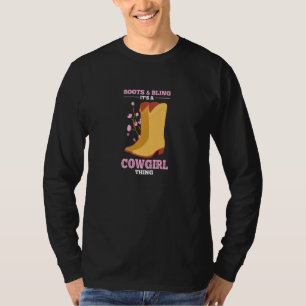 T-shirt Amour Pays Drôle Des Bottes De Petite Femme Bling
