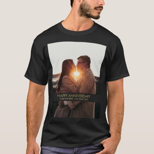 T-shirt Amour photo anniversaire moderne (Devant)