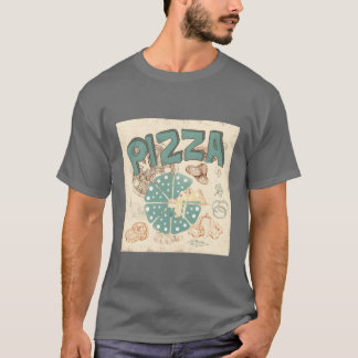 T-shirt Amour pizza italien vintage