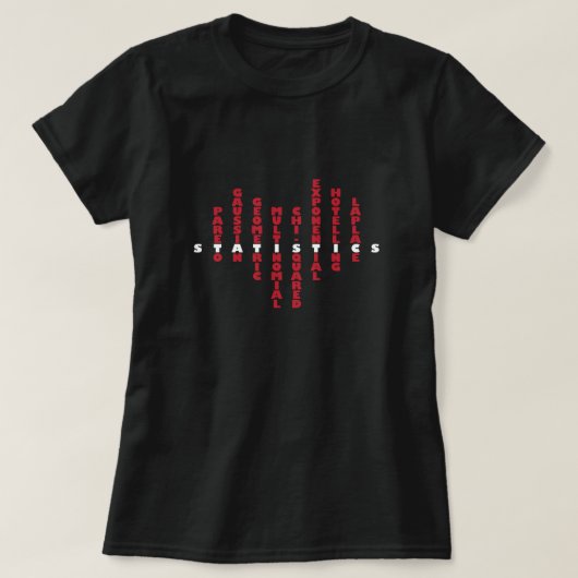 T-shirt Amour pour les statistiques dans mon coeur (couleu (Design devant)