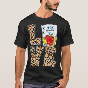 T-shirt Amour Pré K Remerciement Professeur Léopard Rentré