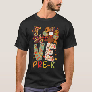 T-shirt Amour Pré-Maternelle Dinde Léopard Joyeux Thanksgi