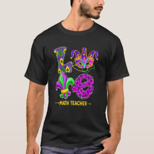 T-shirt Amour Professeur de mathématiques Funny Mardi Gras