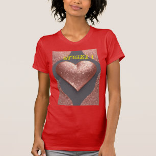 T-shirt "Amour radiant : 'Grève' Design de coeur doré sur 