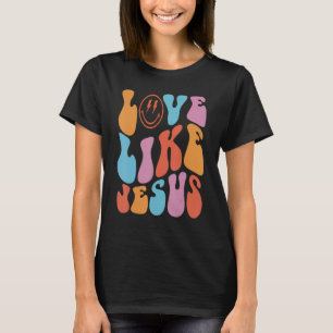 T-shirt Amour Rétro Comme Jésus Souriant Visage Christian