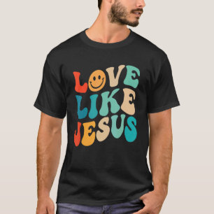 T-shirt Amour Rétro Comme Jésus Sourire Visage Esthétique