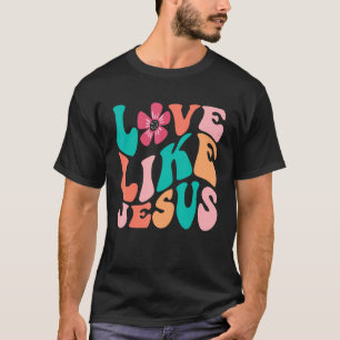 T-shirt Amour Rétro Comme Jésus Sourire Visage esthétique