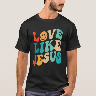 T-shirt Amour Rétro Comme Jésus Sourire Visage esthétique