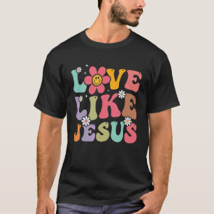 T-shirt Amour Rétro Comme Jésus Sourire Visage Esthétique 