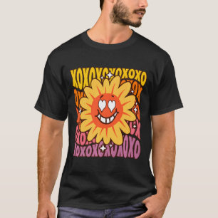 T-shirt Amour Rétro Vintage Tournesol Floral Groovy Valent