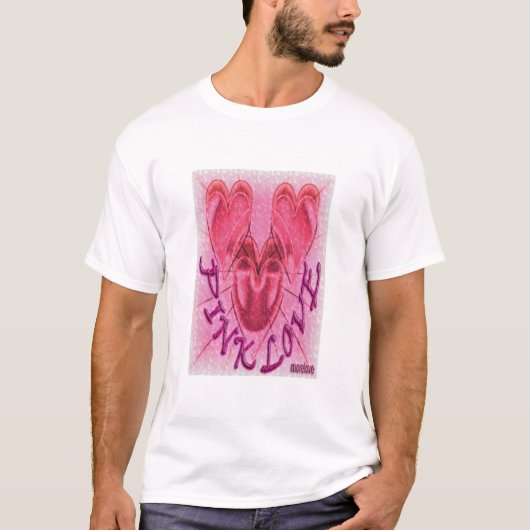 T-SHIRT AMOUR ROSE (Devant)