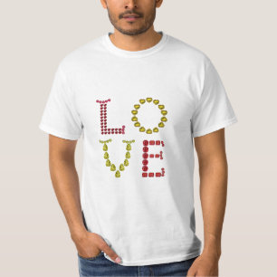 T-shirt Amour, rouge et jaune