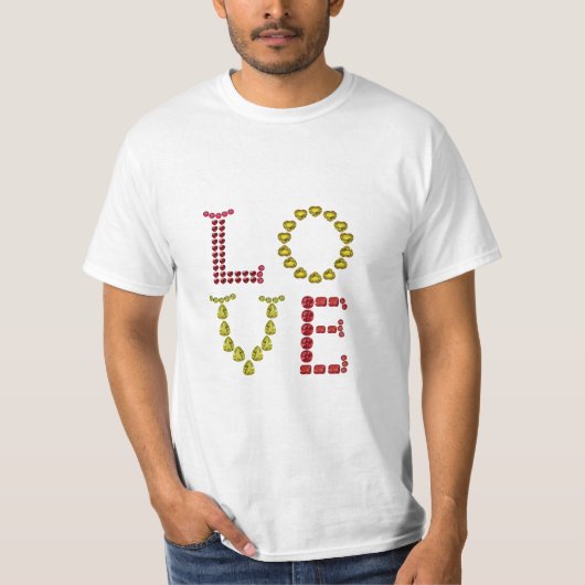 T-shirt Amour, rouge et jaune (Devant)
