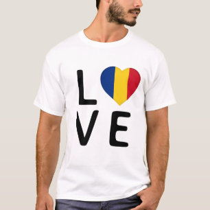 T-shirt Amour - Roumanie Drapeau