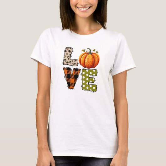 T-shirt AMOUR - saison Citrouille et automne (Devant)