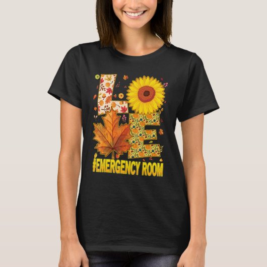 T-shirt Amour Salle d'Urgence Infirmière Scrubs Thanksgivi (Devant)