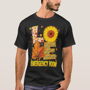 T-shirt Amour Salle d'Urgence Infirmière Scrubs Thanksgivi