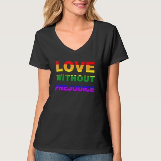 T-shirt Amour Sans Préjudice Lgbt Drapeau Gay pride Mois R (Devant)
