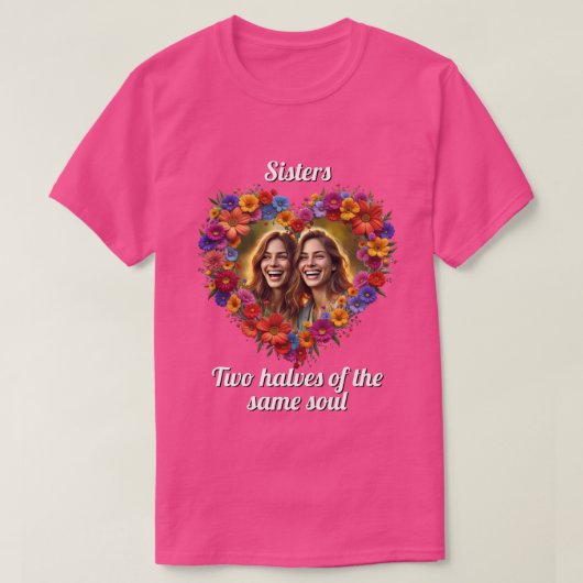 T-shirt Amour Sisterly En Fleur (Design devant)