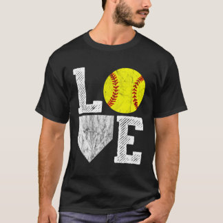T-shirt Amour Softball Maman Papa