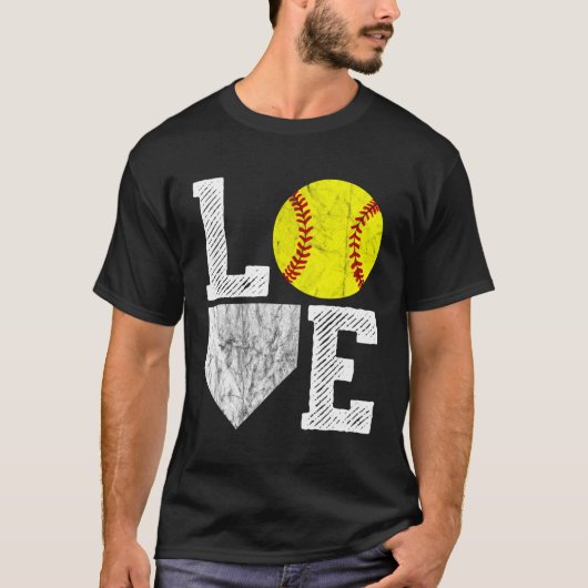 T-shirt Amour Softball Maman Papa (Devant)
