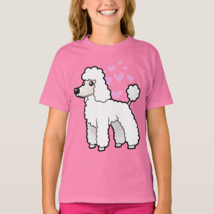 T-shirt Amour standard/de miniature/jouet caniche (chiot