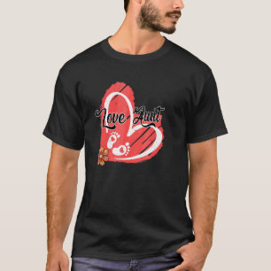 T-shirt Amour Tante Mignonne Coeur Fleur Pieds bébé s'atte