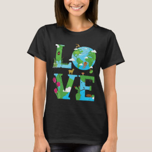T-shirt Amour Terre Journée mondiale de la planète Animaux