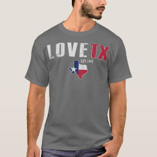 T-shirt Amour Texas TX Texan Rétro Fade