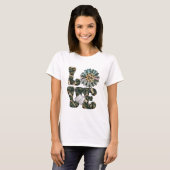 T-shirt Amour Tournesol Militaire (Devant entier)