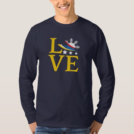 T-shirt Amour - Typographie du drapeau philippin (Devant)